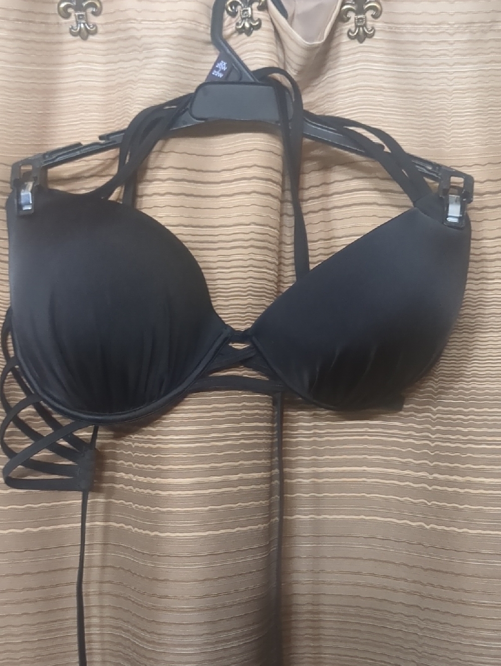 Shade & Shore Black Strappy Bikini Top